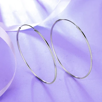 2017 vânzare Fierbinte Hoop Cercei Veritabil 925 Sterling Silver 5 dimensiuni disponibile Brincos bijuterii Pentru femei oreja anillos cercei SE0301