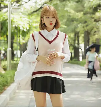 2017 Școala de Primăvară pulover coreea de Liceu Vestă-Femeie