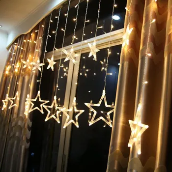 2018 LED String Stea Perdele de Lumină Ghirlanda Benzi 138-led-uri Lumini de Basm Acasă Fereastră Decor Strălucire Petrecerea de Crăciun de Crăciun de Anul Nou