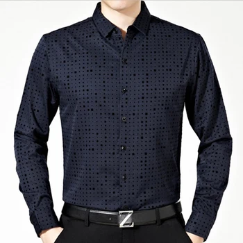 2018 masculin brand de moda de afaceri casual slim fit barbati tricou camisa maneca lunga pllka dot sociale tricouri haine rochie jersey 374