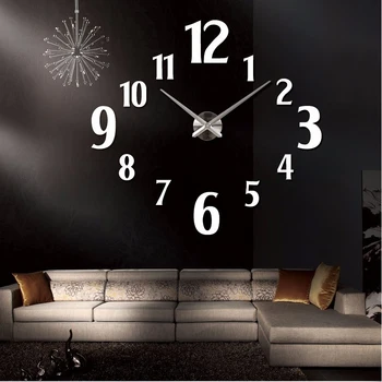 2018 nou 3d diy ceas de perete, administrat de o oglindă Autocolante Acasă Decorare Camera de zi acrilice Cuarț Ac ceasuri de perete cu design modern