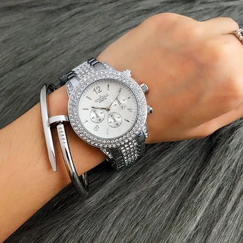2018 Nou Fierbinte vinde Contena Geneva Femei Brand de Ceasuri din Aliaj de Oțel de Moda de Lux Diamant Ceasuri Cuarț Ceasuri de mana