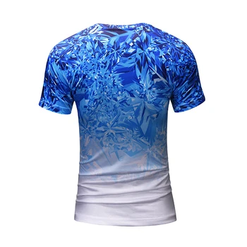 2018 Oameni Noi 3D flori de îngheț tricou 3d casual t-shirt pentru bărbați rece uscare rapida de vara de fitness tricouri