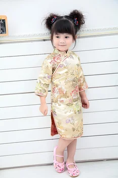 2018 Primăvară Bujor Copii Qipao Fete Dress Cheongsams Flori Tradiționale De Anul Nou Chinezesc, Festivalul Pentru Copii Îmbrăcăminte Caldă Vânzare