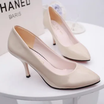 2018 Super High Femei Pantofi Subliniat Toe Pompe de Brevete din Piele Rochie Pantofi cu Tocuri Înalte, Pantofi cu Barca Pantofi de Nunta Zapatos Mujer 8cm