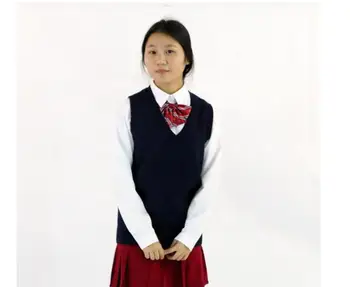 2018 Vestă de Primăvară și de Toamnă V-neck Bumbac Tricotate Vesta JK Uniforme Fete Student Costum