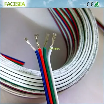 20m/50M 4Pin Extensia de sârmă, 22 awg cablu, RGB+Alb Conector de Sârmă Cablu de 4 culori Pentru DC12V 3528 5050 RGB LED Strip lumina