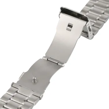 22mm Watchband de Lux, Negru/Argintiu solid din Otel Inoxidabil Curea de Ceas Brățară Reglabil de Înlocuire+2 de Primăvară Baruri Pentru Barbati Femei
