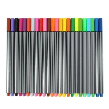24 de Culori 0,4 mm Fineliner Pixuri Extrafin Marker pe Baza de Apa Asortate Cerneală Arte Desen pentru Copii Graffiti Cârlig Fibre Pixuri