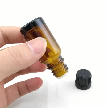 24buc 1/3 Oz 10ml Gol Flacon din Sticlă brună Flacoane cu euro dropper negru sigiliu capac pentru uleiuri esențiale aromoterapie