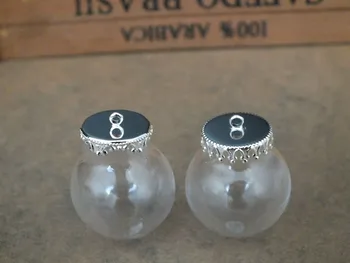 25x15mm Handmade, glob de sticlă mingea cu argint placat cu capac,flacon de sticlă de bijuterii pandantiv , flacon de sticlă colier pandantiv