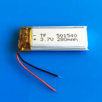 280mAh 3,7 V litiu-Polimer Lipo ion baterie reîncărcabilă 501540 personalizate cu ridicata CE FCC ROHS, MSDS de certificare a calității