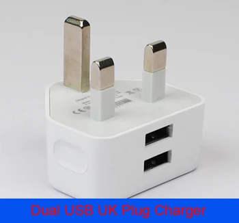 2A Dual Porturi USB UK Plug Încărcător de Perete Adaptor de Alimentare Pentru Apple iPhone 7 6 6 plus se 5 5s 4 4s ipad Samsung htc, huawei, xiaomi