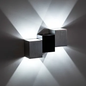 2W/6W LED Patrat de Perete de Lumină Moderne Nordic stil de Interior, Lămpi de Perete Camera de zi Pridvor Lampa de Gradina AC90-260V