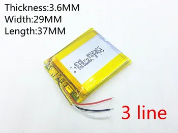 3.7 V 350mAh 362937 Polimer Li-ion Baterie Pentru casca bluetooth Brățară Ceas de mână pen PSP, PDA, MP3 Player Jocul mouse-ul vorbitor