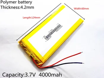 3.7 V,4000mAH (polimer litiu-ion baterie) Li-ion baterie pentru tableta pc de 7 inch, 8 inch 9inch 4260124 Transport Gratuit