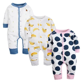 3 BUC Nou Brand Salopetă pentru Copii Mâneci Lungi de Bumbac Nou-născut Haine de Moda de Desene animate Imprimate Pijamale Copii Sugari Haine pentru Copii