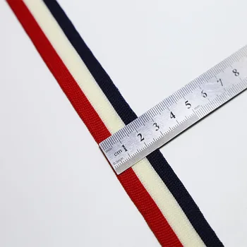 3 culori rosu, alb si albastru panglică poate întinde cu micro-elastic tricotat pânză bandă panglică chingi elastice