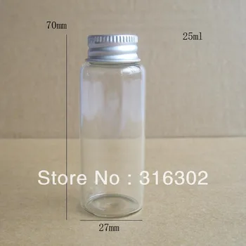 300 x 25 ml transparent șurub gât de sticlă cu capac de aluminiu de 25 ml flacoane de sticlă flacoane de probe