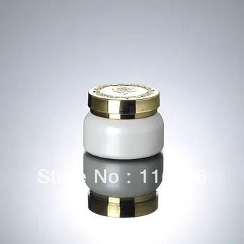 30G pere sticlă albă crema borcan cu capacul de aur, cosmetice container