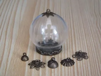 30x20mm Diy glob de sticlă mingea cu bronz o coroana, capac găsirea Mini manual flacon de sticlă de bijuterii pandantiv