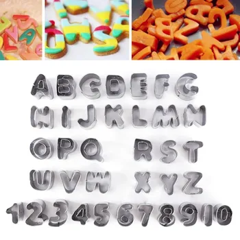 37pcs/Set Metal Scrisoare Alfabet Numărul de Instrumente Decorative de Copt,Fructe de Decorare Tort Fondant Cutter Mucegai Biscuit Set