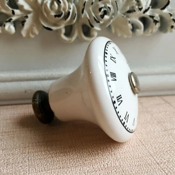 38mm Ceas Vintage Print Ceramice Butoane Rotunde Sertar Trage Dulap Buton pentru Mobilier, mânere decorative Hardware
