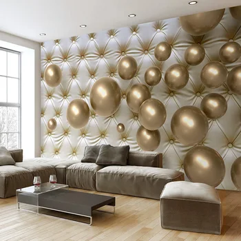 3D Tapet Modern Arta Abstractă Murală Balonul de Aur Moale Înapoi Fotografie Tapet Living Home Decor de Moda Interior 3D Fundal