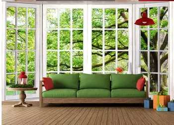 3d wallpaper personalizate 3D stereo verde pervazul ferestrei peisaj HD perete picturi viu tapet 3d Home Decor
