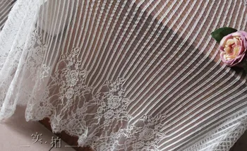 3meter/lot de Înaltă calitate tesatura dantela Chantilly franceză dungi Verticale genelor dantelă tesatura de Nunta, accesorii de mireasa Lat 150cm