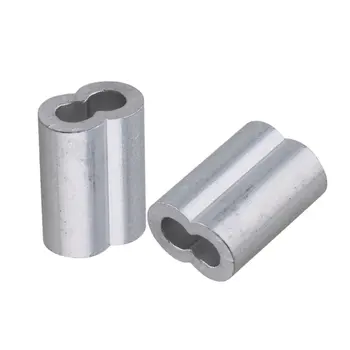 3mm Culoare Argintie Dublu Gaura pentru cabluri de Aluminiu Clema Clema Maneca M3 Pachet de 200