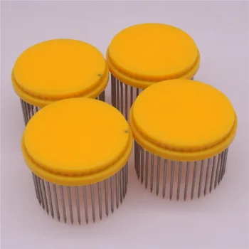 4 buc 40 Pin Ac stil Cuștile pentru mătci Apicultura Instrumente Galben din Plastic Și Oțel Inoxidabil Rotunde de Albine Cușcă