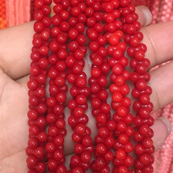 4 culori naturale piatra coral rosu 3x6mm 4x8mm 5x10mm os în formă de margele vrac femei bijuterii diy constatările 15inch B660
