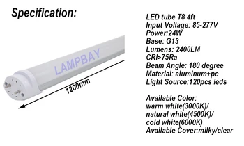 (4 Pack) Livrare Gratuita LED Lumini Tub 4FT. 120cm 24W T8 G13 Retrofit Bec de muncă existente în dispozitivul de fixare a 85-277V Bun lampă