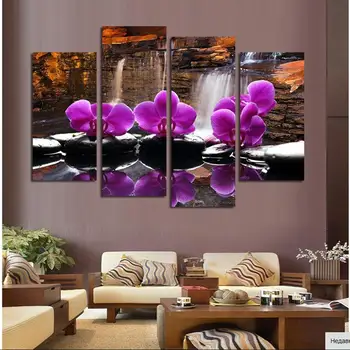 4 Panou Modern, Abstract, Floare Fluture Pictura Fierbinte vinde Peisaj Tablou Canvas Art Home Decor Pentru Camera de zi, Fara Rama
