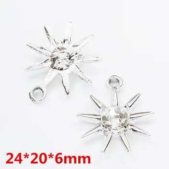 40pcs de înaltă Calitate de Floarea-soarelui cristal Email Aliaj de bijuterii Frizură pandantive pentru brățară colier DIY bijuterii de luare js1240