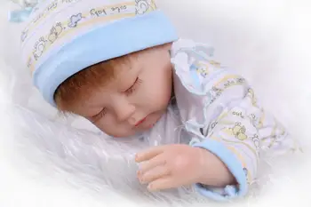43cm 15inch Moda Păpuși Reborn Silicon Baby Doll Copil Jucării pentru Copii de Dormit Papusa zile de Nastere Cadouri de Craciun pentru Baiat Fata