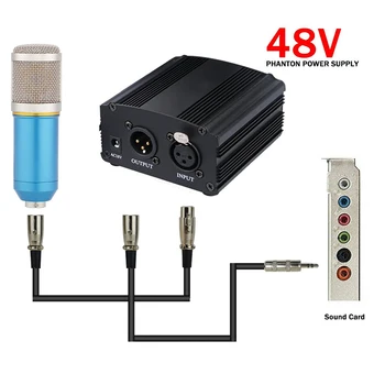 48V DC, Alimentare Fantomă Reală Profesionale Pentru Studio de Înregistrare Microfon cu Condensator Calculator Plug SUA Transport Gratuit