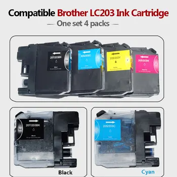 4x LC203 Cartușe de Cerneală XL Compatibil pentru MFC-J4620DW MFC-J4320DW MFC-J4420DW MFC-J5520DW MFC-J5620DW MFC-J5720DW Printer