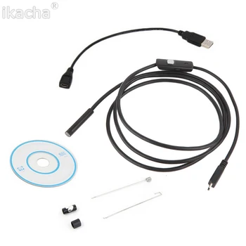 5.5 mm Lentilă USB Endoscop 3,5 M 6 LED IP67 rezistent la apa Camera Endoscop 1M, Mini aparat de Fotografiat Oglindă Ca Cadou Android OTG Telefon Endoscopio