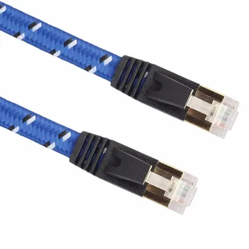 5/8/10/15/20m Placat cu Aur CAT7 Ethernet Ultra Plat Patch Cablu pentru Modem Router de Rețea LAN, Construit cu Conector RJ45 Ecranat