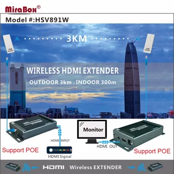 5.8 GHZ Wireless Extender HDMI Suport 1080P 3 KM în aer liber Max Include Două Antene, 1 expeditor și 1 receptor