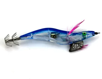 5 buc 12.8 cm-29g Electronice creveți Artificiale calmar cârlige, momeli de pescuit din Plastic Light jig greu momeli Pene Duce capul (SJ007)