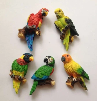 5 Buc Drăguț 3D Papagal Magneți de Frigider Acasă Decortion Magnet de Frigider Mesaj de Bord de Predare Whiteboard Magnetic Autocolante