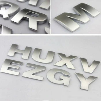 5 buc/lot Masina 3D Metal digital Autocolant limba engleză Scrisoare de la a la Z și de la 0 la 9 Numărul și punct de styling auto corpul emblema, insigna de calitate superioară