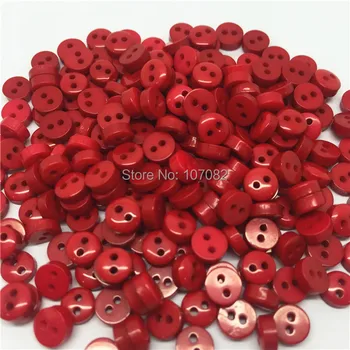 5000Pcs en-Gros Culorile Roșu Mini Tiny 6mm Rășină Butoane Rotunde Accesorii de Cusut Butonul Pentru Scrapbooking