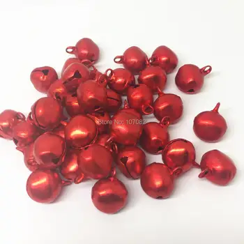 500pcs 12mm Roșu de Crăciun Jingle Bells Breloc Farmece Siret Clopot de Crăciun Baubles Mos craciun Ornamente DIY Meserii