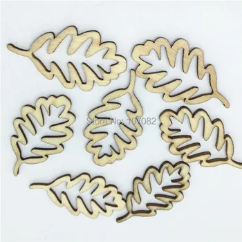 500pcs Lemn Natural de Forma de Frunze Ornamente din Lemn Toppers Rustic Scobite Mor de Tăiere Meserii Cardmaking Scrapbooking