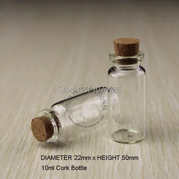 50pcs 10ml Mici Sticle Borcane Flacoane Cu Dopuri de Plută Dop Decorativ Infundat Mini Wising Sticlă Pentru Pandantive