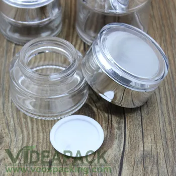 50pcs 20 g 30 g 50 g Cosmetice borcan gol de sticlă Transparentă sticlă / sticlă container creme de argint acrilice capacul de plastic
